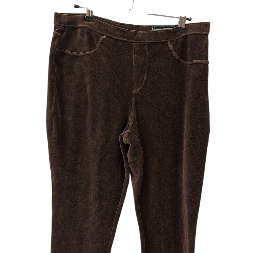 Intro Love The Fit Brown Velvet Slimming Look Comfort Waist Legging Women Medium - Picture 4 of 8